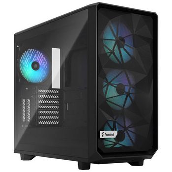 Fractal Design Meshify 2 RGB Midi Tower, Light Tint, Tempered Glass, black FD-C-MES2A-06