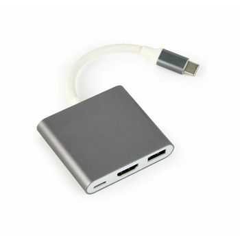 Gembird USB type-C multi-adapter, Space Grey