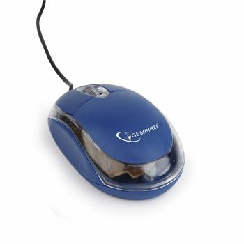 Gembird Optical mouse, USB, blue transparent