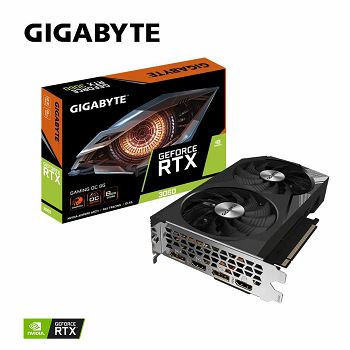 Graphics card GIGABYTE GeForce RTX 3060 GAMING OC 8G, 8GB GDDR6, PCI-E 4.0.