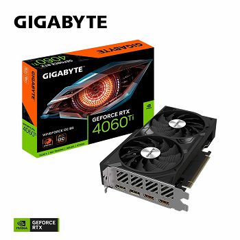 Graphics card GIGABYTE GeForce RTX 4060 Ti WINDFORCE OC 8G, 8GB GDDR6, PCI-E 4.0