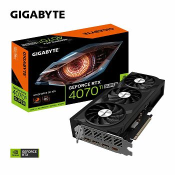 Graphics card GIGABYTE GeForce RTX 4070 Ti SUPER WINDFORCE OC 16G, 16GB GDDR6X, PCI-E 4.0