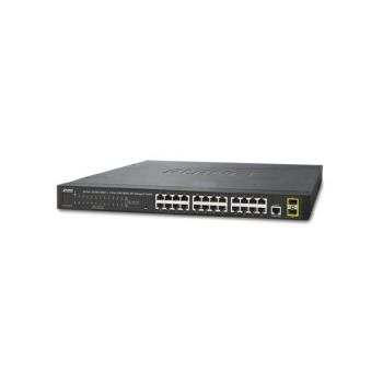 PLANET IPv4/IPv6, 24-Port 10/100/1000Base-T + 2-Port 100/1000MBPS SFP L2/L4 SNMP Manageable Gigabit Ethernet Switch