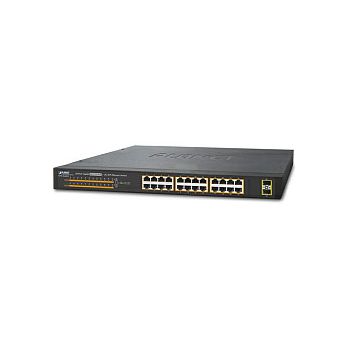 PLANET Gigabit PoE preklopnik 24-port 10/100/1000Mbps 802.3at + 2-port 1000X SFP (220W)