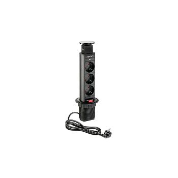 GTV Submersible socket 3x220V Ø60mm, black