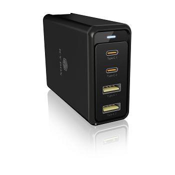 Icybox 4 port 100W USB charger with Power Delivery 3.0 and GaN support