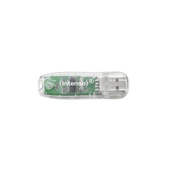 Intenso 32GB Rainbow Line USB 2.0 Memory Stick - Transparent