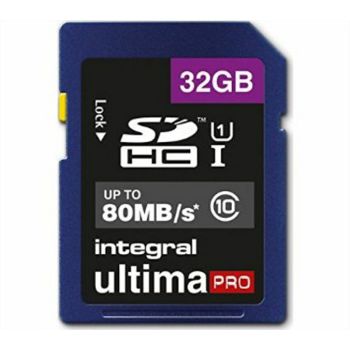 INTEGRAL 32GB SDHC UltimaPro CLASS10 80MB UHS-I U1 memory card