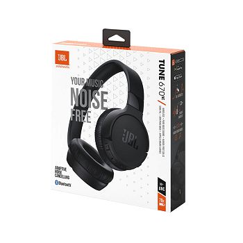 JBL Tune 670NC Bluetooth wireless over-ear headphones, black.