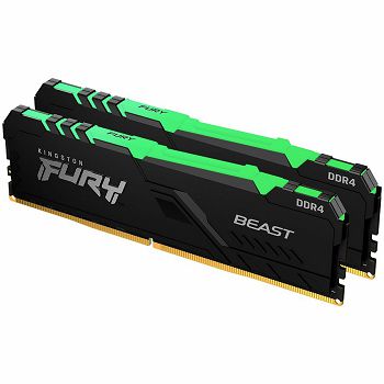 KINGSTON DRAM 32GB 3200MHz DDR4 CL16 DIMM (Kit of 2) FURY Beast RGB Black EAN: 740617319149