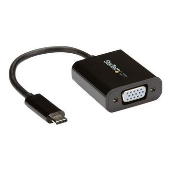 StarTech.com USB-C to VGA Adapter - Black - 1080p - Video Converter For Your MacBook Pro - USB C to VGA Display Dongle (CDP2VGA) - external video adapter - black
 - CDP2VGA