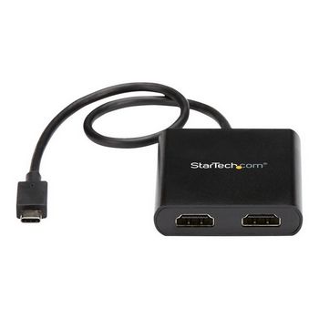 StarTech.com 2-Port Multi Monitor Adapter - USB-C to HDMI Video Splitter - USB Type-C to DP MST Hub - Thunderbolt 3 Compatible - Windows - external video adapter - black
 - MSTCDP122HD