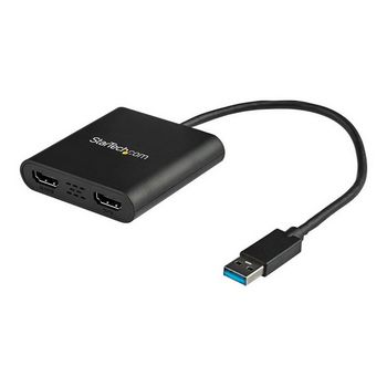 StarTech.com USB 3.0 to Dual HDMI Adapter, 1x 4K 30Hz &amp; 1x 1080p, External Video &amp; Graphics Card, USB Type-A to HDMI Dual Monitor Display Adapter Dongle, Supports Windows O - USB32HD2