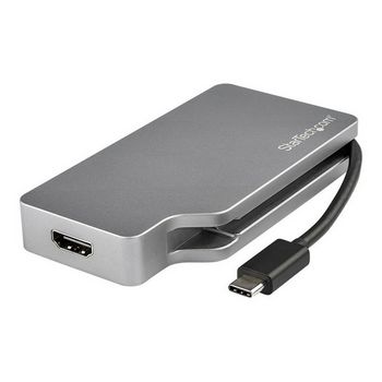 StarTech.com USB C Multiport Video Adapter 4K/1080p - USB Type C to HDMI, VGA, DVI or Mini DisplayPort Monitor Adapter - Space Gray - external video adapter - space gray
 - CDPVDHDMDPSG