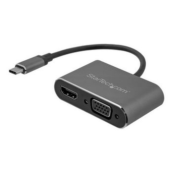 StarTech.com USB-C to VGA and HDMI Adapter - 2-in-1 - 4K 30Hz - Space Grey - Windows &amp; Mac Compatible (CDP2HDVGA) - external video adapter - IT6222 - space gray
 - CDP2HDVGA