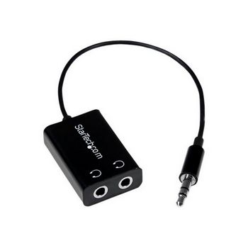 StarTech.com Black Slim Mini Jack Headphone Splitter Cable Adapter - 3.5mm Audio Mini Stereo Y Splitter - 3.5mm Male to 2x 3.5mm Female (MUY1MFFADP) - headphones splitter - 15.23 c - MUY1MFFADP