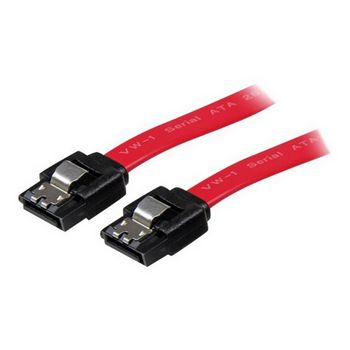 StarTech.com 18in Latching SATA Cable - SATA cable - Serial ATA 150/300/600 - SATA (R) to SATA (R) - 1.5 ft - latched - red - LSATA18 - SATA cable - 46 cm
 - LSATA18
