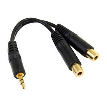 StarTech.com 6 in. 3.5mm Audio Splitter Cable - Stereo Splitter Cable - Gold Terminals - 3.5mm Male to 2x 3.5mm Female - Headphone Splitter (MUY1MFF) - audio splitter - 15.2 cm
 - MUY1MFF