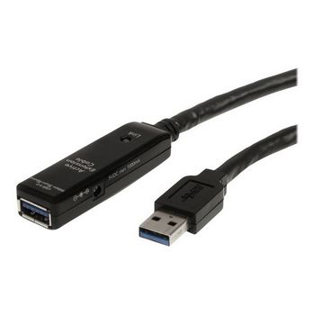 StarTech.com 32.8 ft Active USB 3.0 Extension Cable with AC Power Adapter - Shielded - Male to Female USB USB 3.1 Gen 1 Type A (5Gbps) Extender (USB3AAEXT10M) - USB extension cable - USB3AAEXT10M