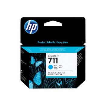 HP 711 - 3-pack - dye-based cyan - original - DesignJet - ink cartridge
 - CZ134A