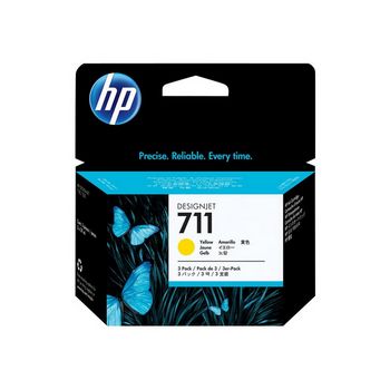 HP 711 - 3-pack - dye-based yellow - original - DesignJet - ink cartridge
 - CZ136A