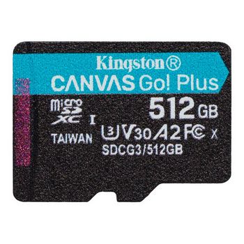 Kingston Canvas Go! Plus - flash memory card - 512 GB - microSDXC UHS-I
 - SDCG3/512GBSP