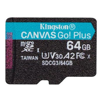 Kingston Canvas Go! Plus - flash memory card - 64 GB - microSDXC UHS-I
 - SDCG3/64GBSP