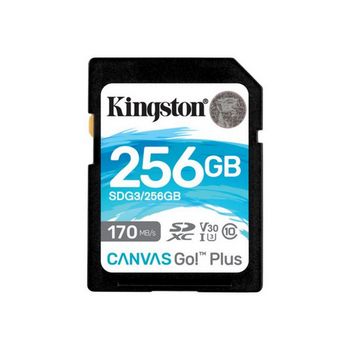 Kingston Canvas Go! Plus - flash memory card - 256 GB - SDXC UHS-I
 - SDG3/256GB