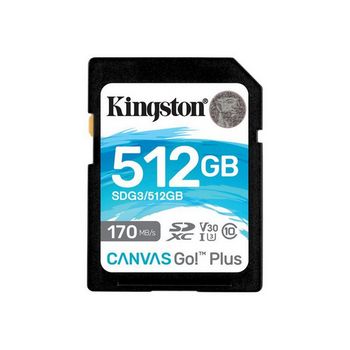 Kingston Canvas Go! Plus - flash memory card - 512 GB - SDXC UHS-I
 - SDG3/512GB