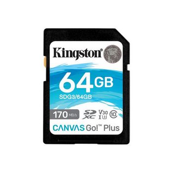 Kingston Canvas Go! Plus - flash memory card - 64 GB - SDXC UHS-I
 - SDG3/64GB