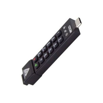 Apricorn USB Flash Drive Aegis Secure Key 3NXC - USB Type-A 3.2 Gen 1 - 4 GB - Black
 - ASK3-NXC-4GB