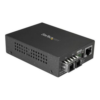 StarTech.com Singlemode (SM) SC Fiber Media Converter for 10/100/1000 Network - 10km - Gigabit Ethernet - 1310nm - w/ Auto Negotiation (MCMGBSCSM10) - fiber media converter - 10Mb  - MCMGBSCSM10