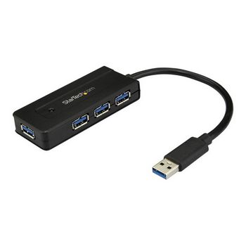 StarTech.com 4 Port USB 3.0 Hub SuperSpeed 5Gbps with Fast Charge Portable USB 3.1/USB 3.2 Gen 1 Type-A Laptop/Desktop Hub, USB Bus Power or Self Powered for High Performance, Mini - ST4300MINI