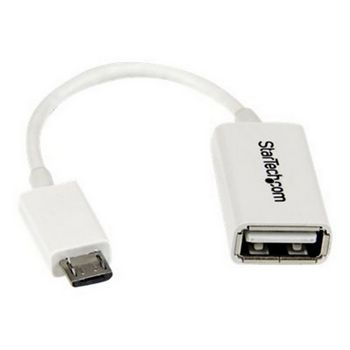 StarTech.com 5in White Micro USB to USB OTG Host Adapter M/F - Micro USB Male to USB A Female On-The-Go Host Cable Adapter - White (UUSBOTGW) - USB adapter - USB to Micro-USB Type  - UUSBOTGW