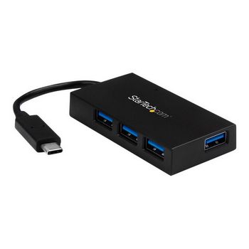 StarTech.com 4 Port USB C Hub with 4x USB-A Ports USB 3.0 (USB 3.1/3.2 Gen 1 SuperSpeed 5Gbps), USB Bus or Self Power, Portable USB Type-C to USB-A BC 1.2 Charging Hub w/Power Adap - HB30C4AFS