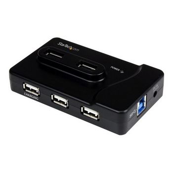 StarTech.com 7 Port USB Hub - 2 x USB 3A, 4 x USB 2A, 1 x Dedicated Charging Port - Multi Port Powered USB Hub with 20W Power Adapter (ST7320USBC) - hub - 6 ports
 - ST7320USBC