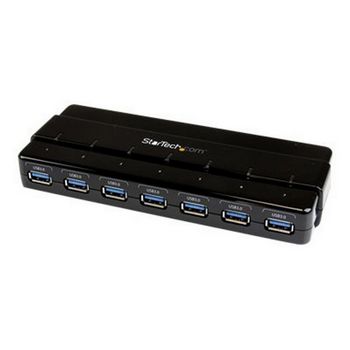StarTech.com 7 Port USB 3.0 Hub – Up To 5 Gbps – 7 x USB – Universal Multi Port USB Extender for Your Desktop – USB Powered (ST7300USB3B) - hub - 7 ports
 - ST7300USB3B