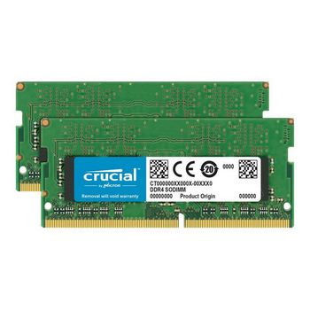 Crucial - DDR4 - kit - 32 GB: 2 x 16 GB - SO-DIMM 260-pin - unbuffered
 - CT2K16G4SFD824A