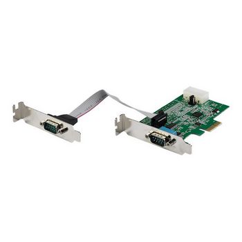 StarTech.com 2-port PCI Express RS232 Serial Adapter Card - PCIe Serial DB9 Controller Card 16950 UART - Low Profile - Windows macOS Linux (PEX2S953LP) - serial adapter - PCIe - RS - PEX2S953LP