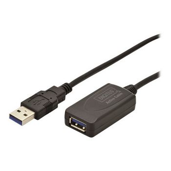 DIGITUS USB 3.0 Active Extension Cable - USB Type-A male/USB Type-B female - 5 m
 - DA-73104