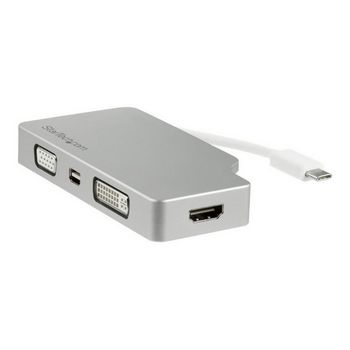 StarTech.com USB C Multiport Video Adapter with HDMI, VGA, Mini DisplayPort or DVI, USB Type C Monitor Adapter to HDMI 1.4 or mDP 1.2 (4K), VGA or DVI (1080p), Silver Aluminum Adap - CDPVGDVHDMDP