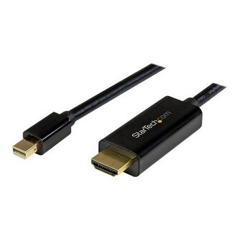 StarTech.com Mini DisplayPort to HDMI Adapter Cable - mDP to HDMI Adapter with Built-in Cable - Black - 5 m (15 ft.) - Ultra HD 4K 30Hz (MDP2HDMM5MB) - video cable - 5 m
 - MDP2HDMM5MB