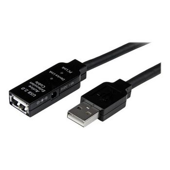 StarTech.com 15m USB 2.0 Active Extension Cable - M/F - 15 meter USB 2.0 Repeater Cable Cord - USB A Male to USB A Female - 15 m, Black (USB2AAEXT15M) - USB extension cable - USB t - USB2AAEXT15M