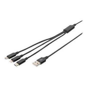 DIGITUS Lightning cable - USB/Micro-USB Type B/Lightning/USB-C - 1 m
 - AK-300160-010-S