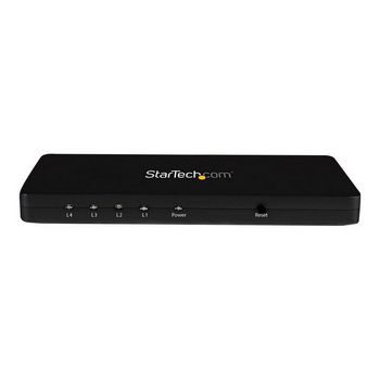StarTech.com 4K HDMI Splitter - 4k 30Hz - 4 Port - Aluminum - Backward Compatible - HDMI Multi Port - HDMI Hub (ST124HD4K) - video/audio switch - 4 ports
 - ST124HD4K