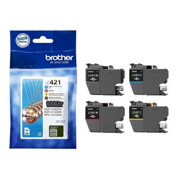Brother LC421 Value Pack - 4-pack - black, yellow, cyan, magenta - original - ink cartridge
 - LC421VALDR