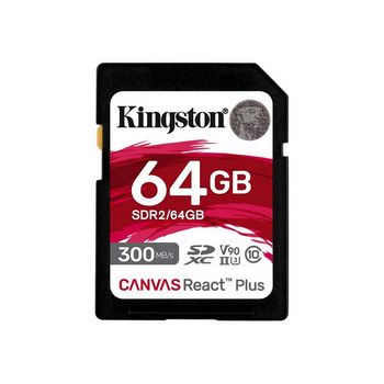Kingston Canvas React Plus - flash memory card - 64 GB - SDXC UHS-II
 - SDR2/64GB