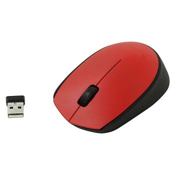 Logitech M171 Wireless small mouse, red