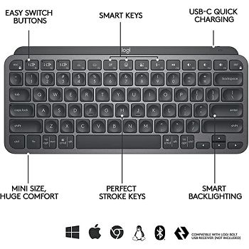 Logitech keyboard MX Keys Mini, graphite color, SLO Mr.