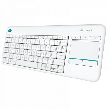 Logitech K400 Plus Wireless Touch Wireless Keyboard White (Unifying, SLO Engraving)